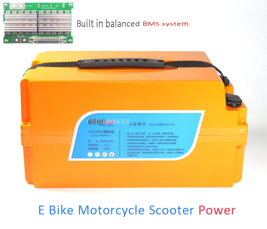 Литий ионная батарея 72 в 20 Ач для скутера мотоцикла электровелосипеда|electric bike