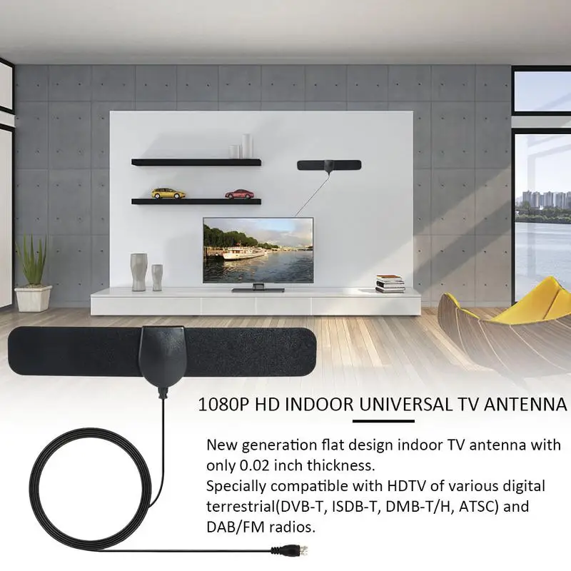 Горячая 50 миль HDTV внутренняя ТВ антенна DVB T2 ATSC 1080P цифровой усилитель с высоким