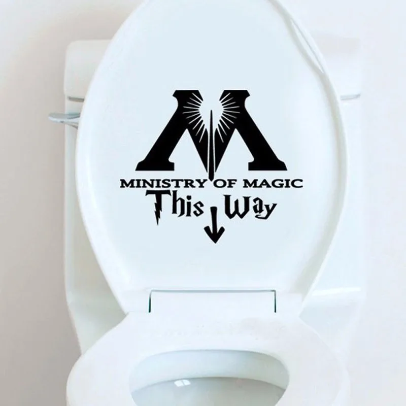 Министерства волшебства Туалет стикер WC мытье комнаты винилы Наклейка Искусство