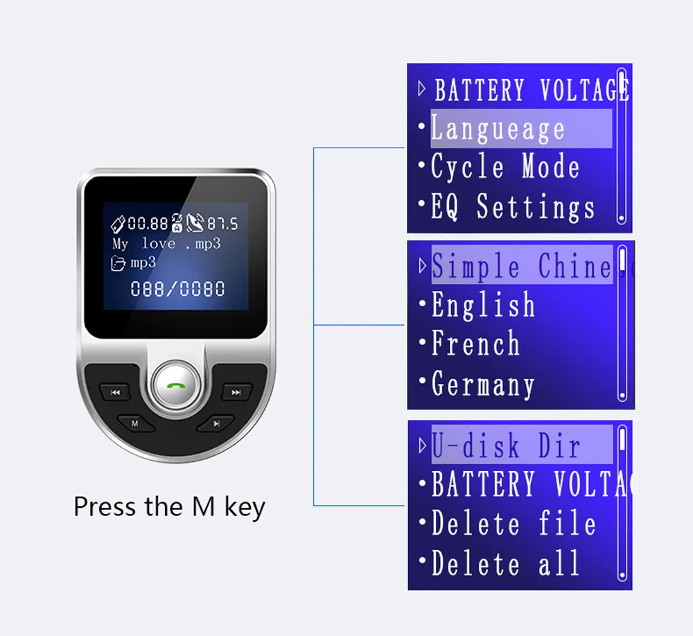 Bluetooth fm-передатчик для автомобиля радио передатчик адаптер Hands-Free Dual USB зарядное устройство XM-81