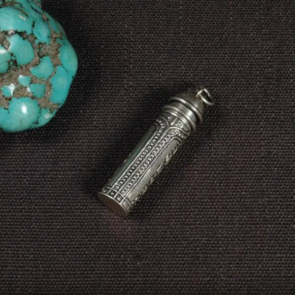 Непальское ожерелье ручной работы из серебра 925 пробы с тибетским мантрой Ом