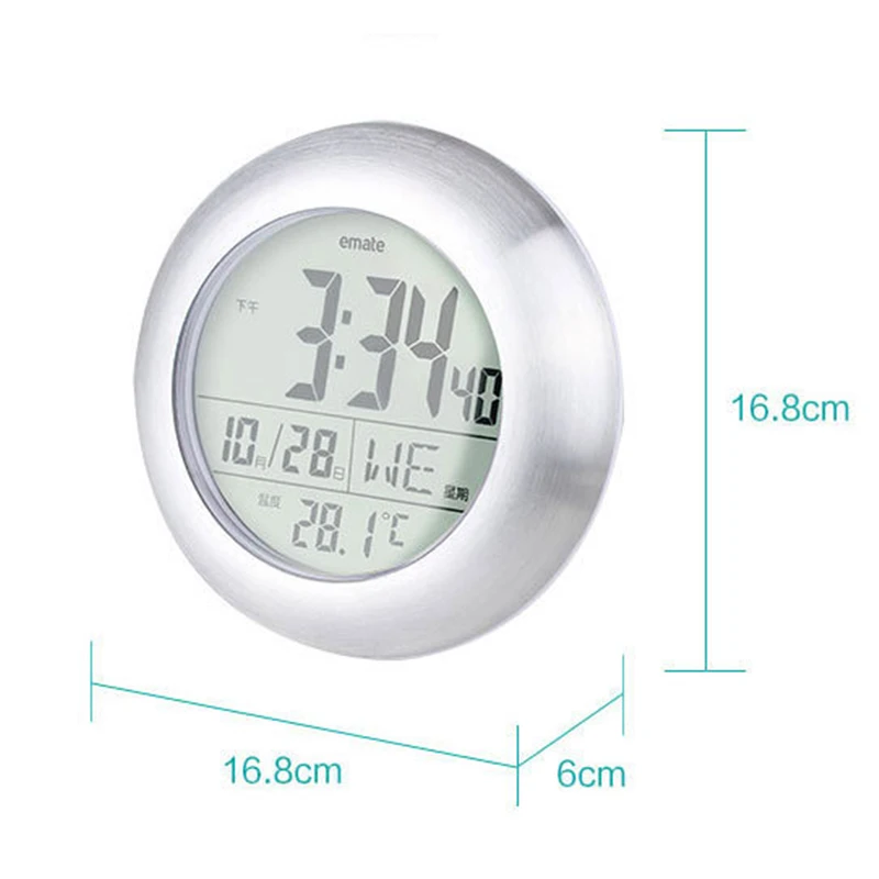 Цифровые часы с присоской для ванной светодиодный Водонепроницаемый Таймер