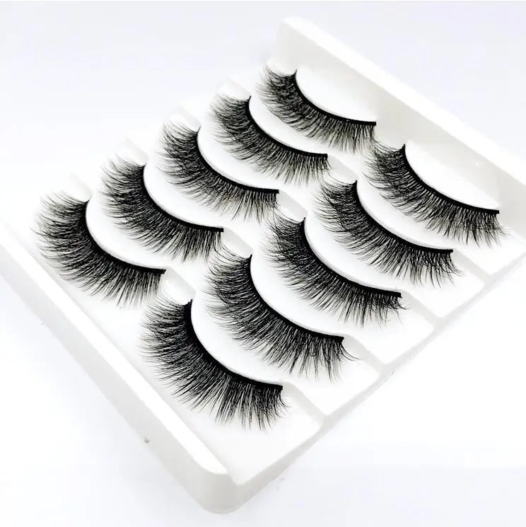 5 PAIRS 8D010 Hbzgtlad 2/5 пар натуральные накладные ресницы длинный макияж 3d норковые ресницы, наращивание ресниц норковые ресницы для красоты 03 - Цвет: 5 PAIRS 8D010
