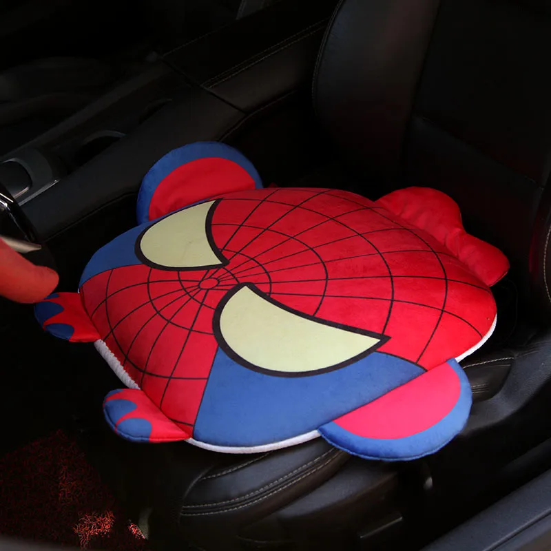 1pc chair cushion Человек-паук Герой автомобиль-установленный плюшевый подушка безопасности ремень крышка зеркало заднего вида бумажное полотенце коробка ткани мягкая игрушка - Цвет: 1pc chair cushion