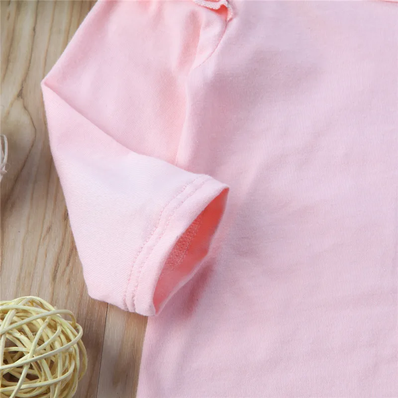 Комплект одежды из 3 предметов для маленьких девочек милые розовые топы с рюшами