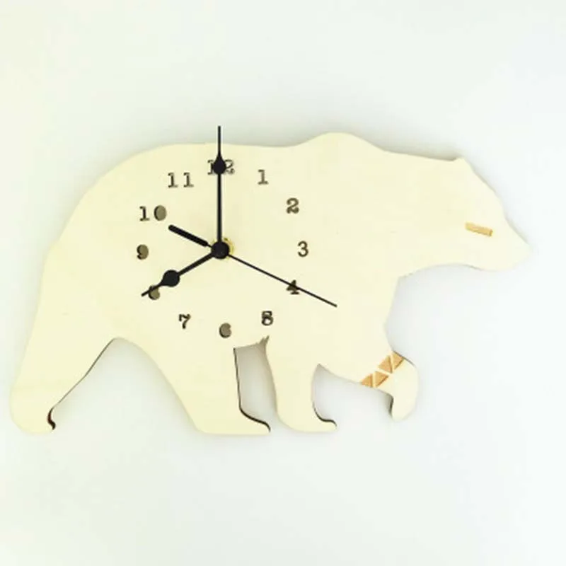 Детские настенные часы Polar Bear монохромные украшения для детской комнаты подарок
