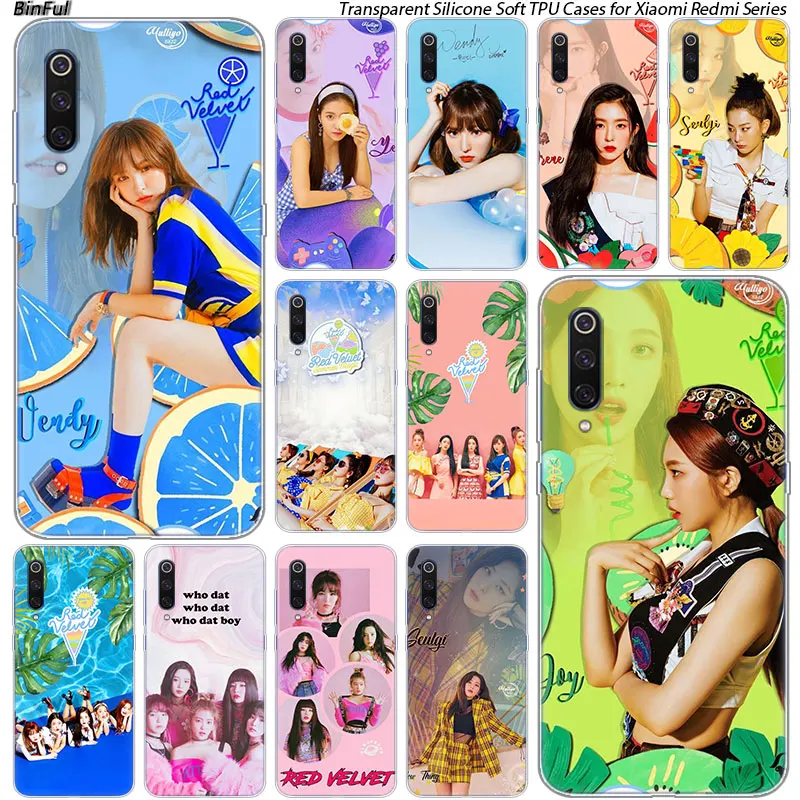 Красный бархатный силиконовый чехол K Pop для Xiaomi Pocophone F1 9T 9 9SE 8 A2 Lite A1 Mix3 Redmi K20 7A Note 4