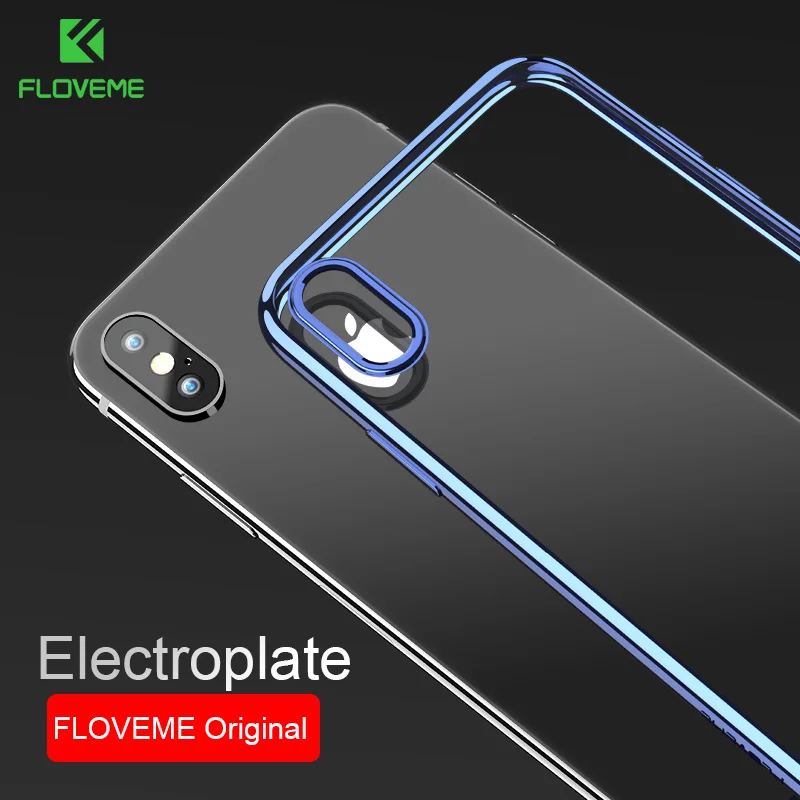 FLOVEME телефона чехол для iPhone х 8 Plus Чехлы Роскошные ультра тонкий Покрытие кремния