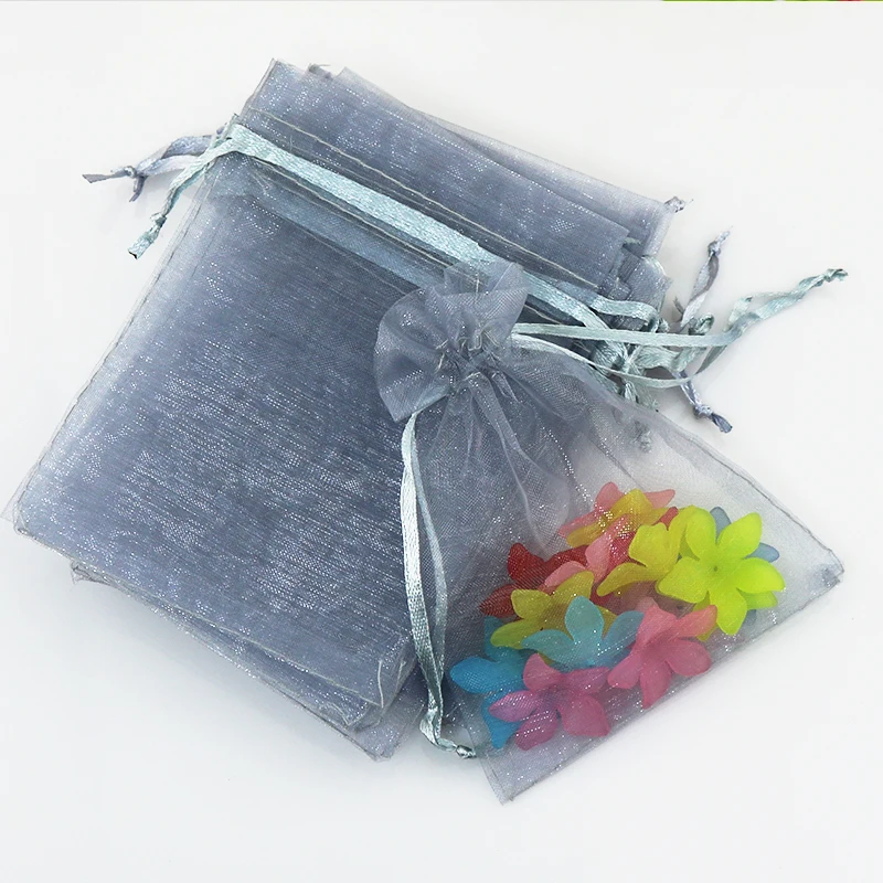 

30X40cm (12"x16") 100pcs/lot Organza Bags Grey Color Wedding Favour Gift bag Jewelry pouches Christmas Gift Bags