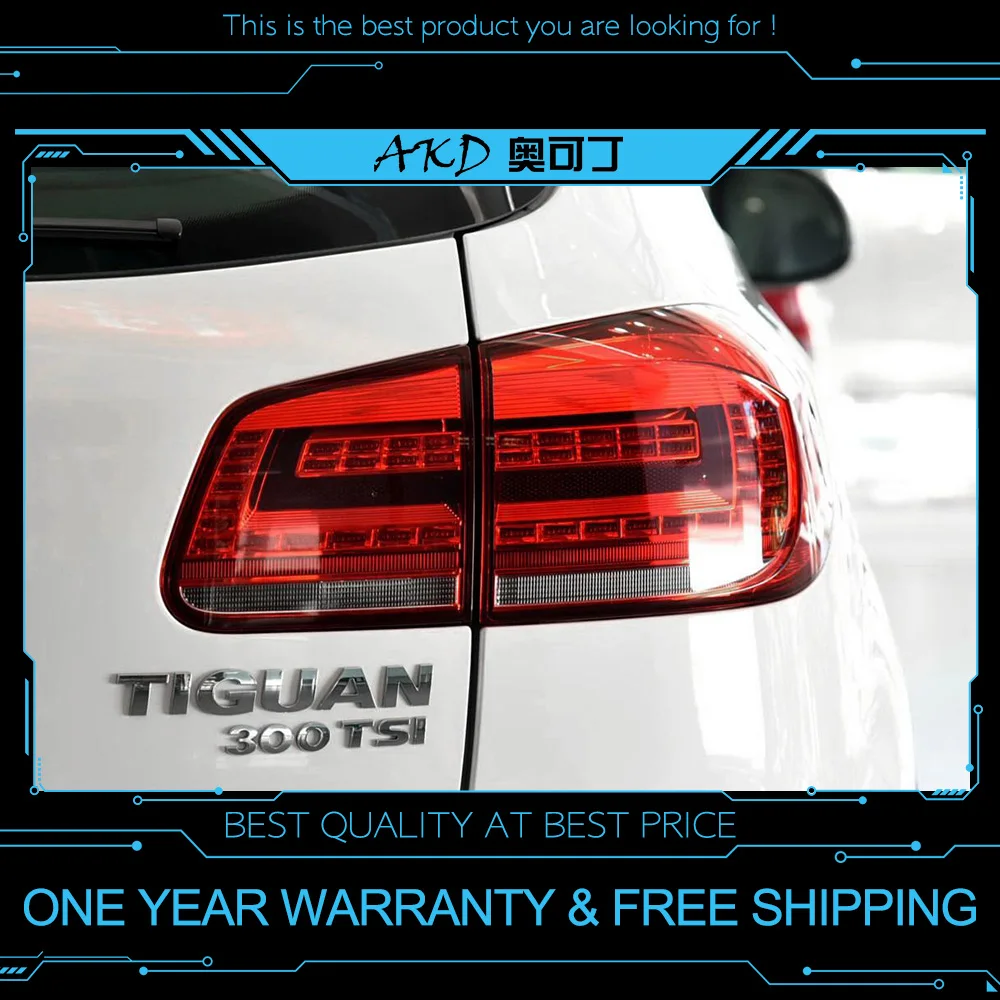 AKD Тюнинг автомобилей задние фонари для VW Tiguan 2013 задние фонари светодиодный DRL ходовые огни Противотуманные фары с ангельскими глазками задние габаритные огни