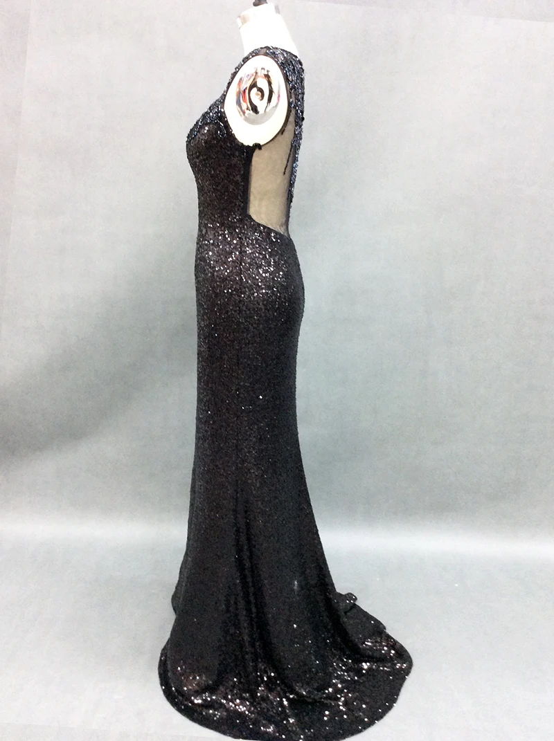 Женское вечернее платье Черное длинное с кристаллами для выпускного 2019 | Свадьбы