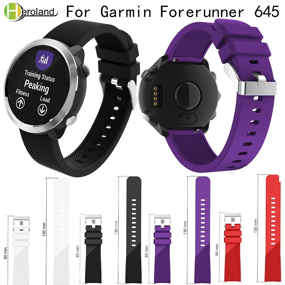 Ремешок силиконовый для наручных часов Garmin Forerunner 645 /645 Music /245 20 мм|Ремешки часов| |