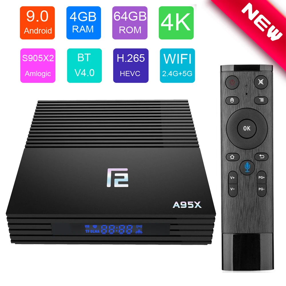 A95X F2 Smart tv Box Android 9,0 4 Гб 64 Гб Amlogic S905X2 4K Wifi Google Play Netflix телеприставка медиаплеер Android Box 9,0