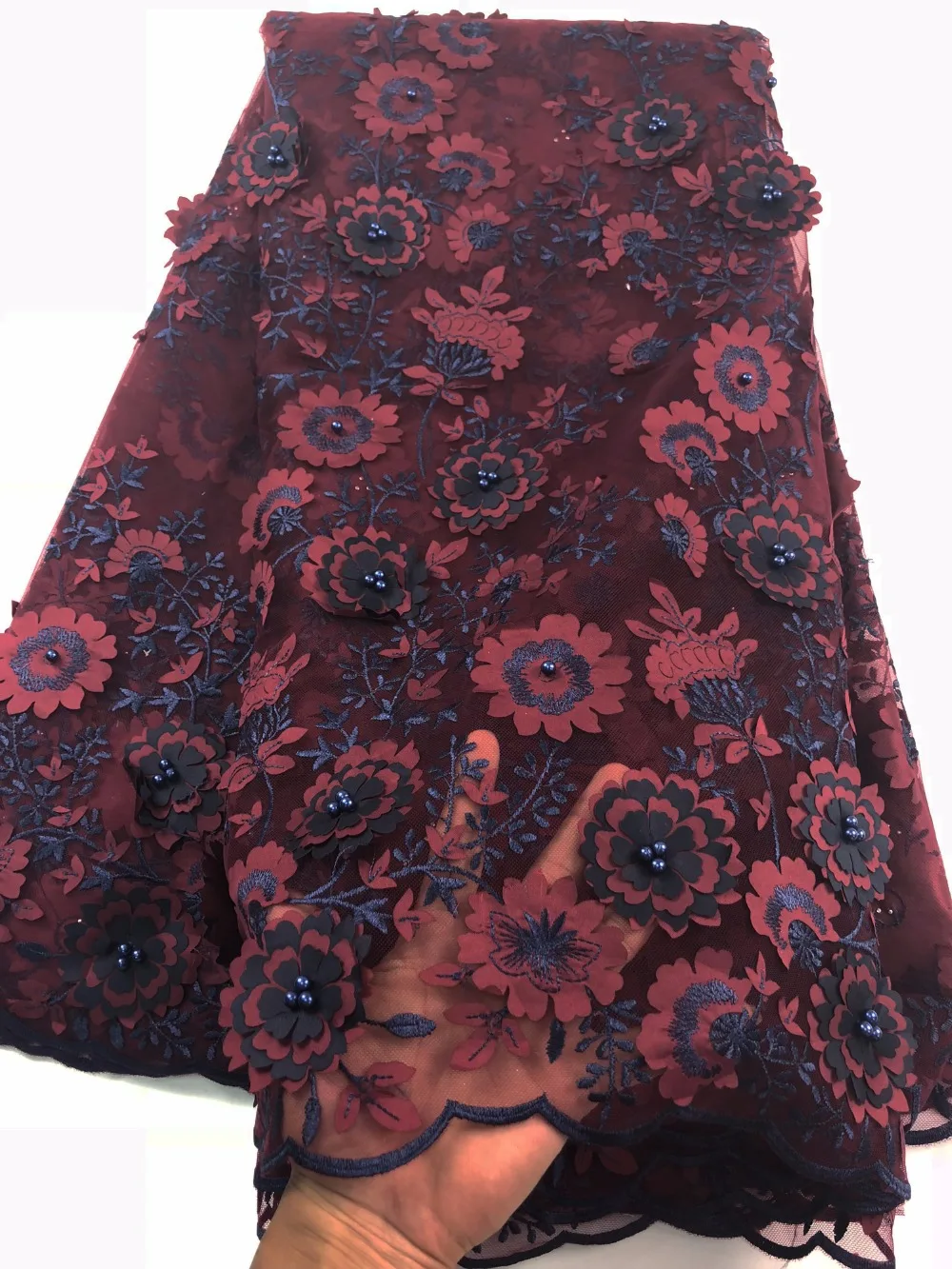 Африканская кружевная ткань высокого качества африканская Тюлевая с бархатным