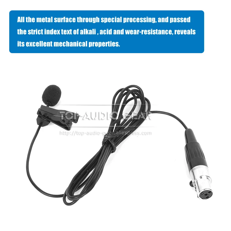 Петличный мини микрофон TA4F XLR с зажимом для галстука Для SHURE беспроводной