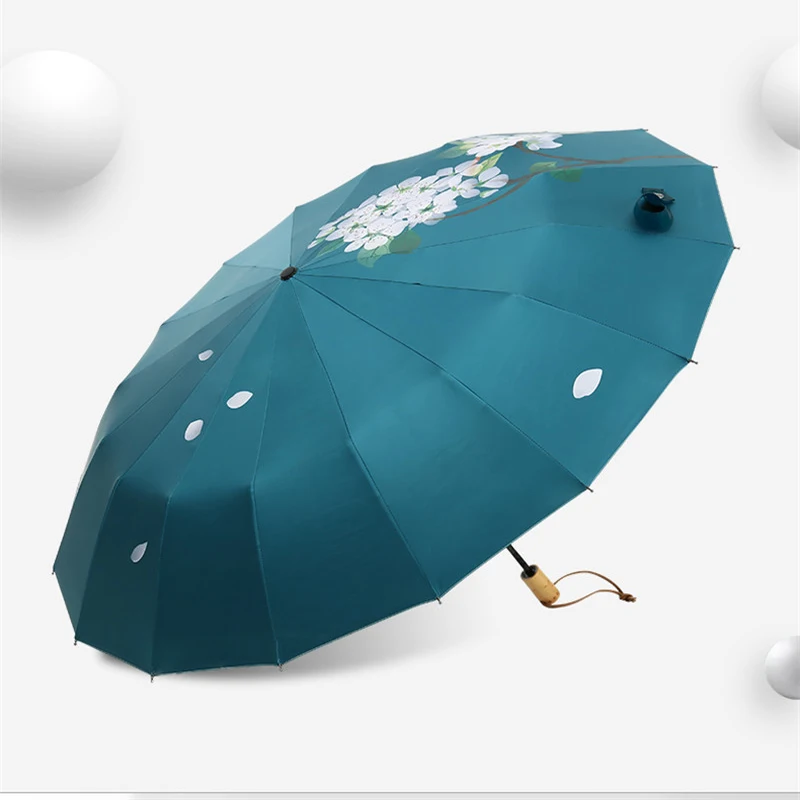 Женский зонт с 16 костями защитой от дождя и солнца|Зонтики| |