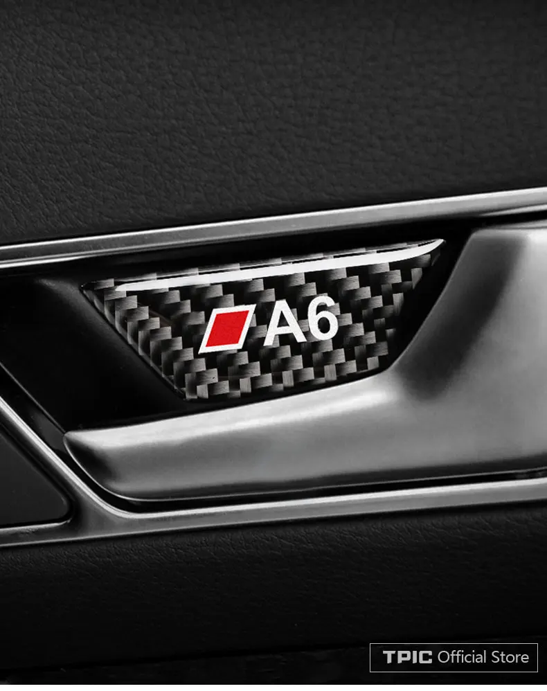 Для Audi A6 c5 c6 автомобильный Стайлинг из углеродного волокна дверные ручки наклейки для авто ручки для автомобильных дверей Чехлы для интерьера автомобиля аксессуары