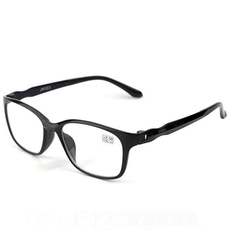 Bright Black Seemfly, модные очки для чтения с защитой от Голубых лучей, для мужчин и женщин, высокое качество, TR90 материал, очки для чтения, по рецепту от 0 до+ 4,0 - Цвет оправы: Bright Black