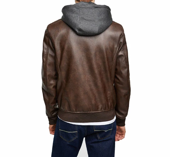 2018 Spring New Men Good Quality Motorcycle Leather Jackets Male Casual Faux Hooded Coat PU Outwear |