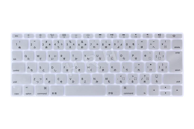 Silver HRH Японский силиконовый чехол кожи для Macbook New Pro 1" A1708(версия, без Touch Bar) Mac 12" A1534 JP Версия - Цвет: Silver