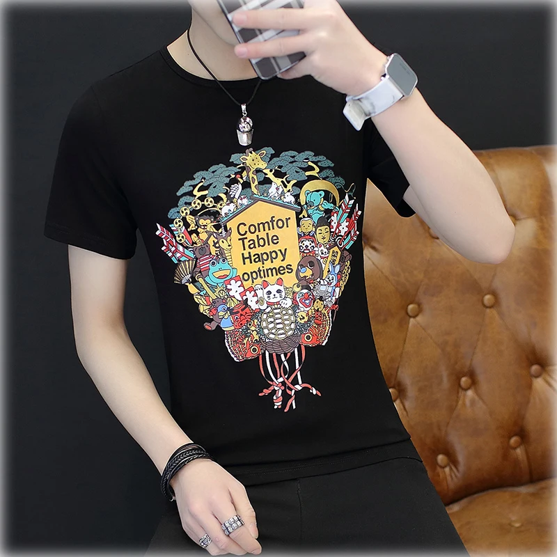 Мужские 2017 Мультяшном Стиле С Коротким Рукавом Футболки Сжатия Мужчины Футболку