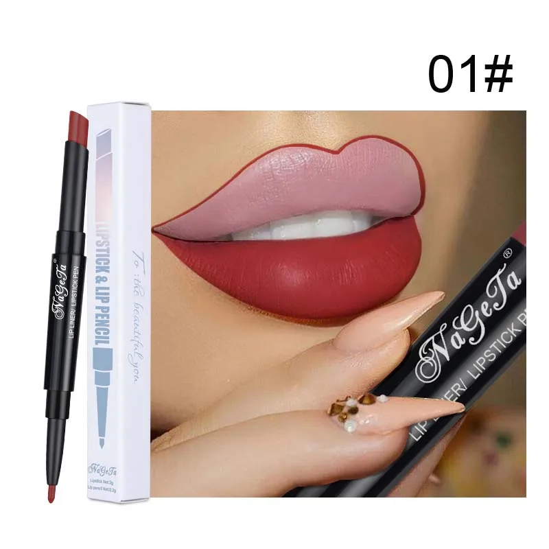 1 Нюдовая стойкая влажная матовая помада maquillaje batom 12 красочная Сексуальная Красная розовая бархатная подводка для губ помада-карандаш красота - Цвет: 1
