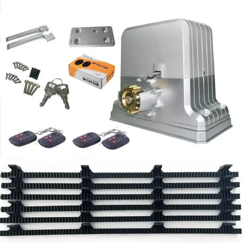 Kit 2 Сверхмощный 2800lbs 1500 кг электрические раздвижные ворота Двигатели/автоматический двигатель открывания ворот 6 м стойки 1 фото(GSM/RFID Клавиатура опционально - Цвет: Kit 2
