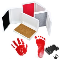 baby care non toxic handprint footprint imprint kit for newborn baby baby care footprint ink pad for baby shower decor souvenir