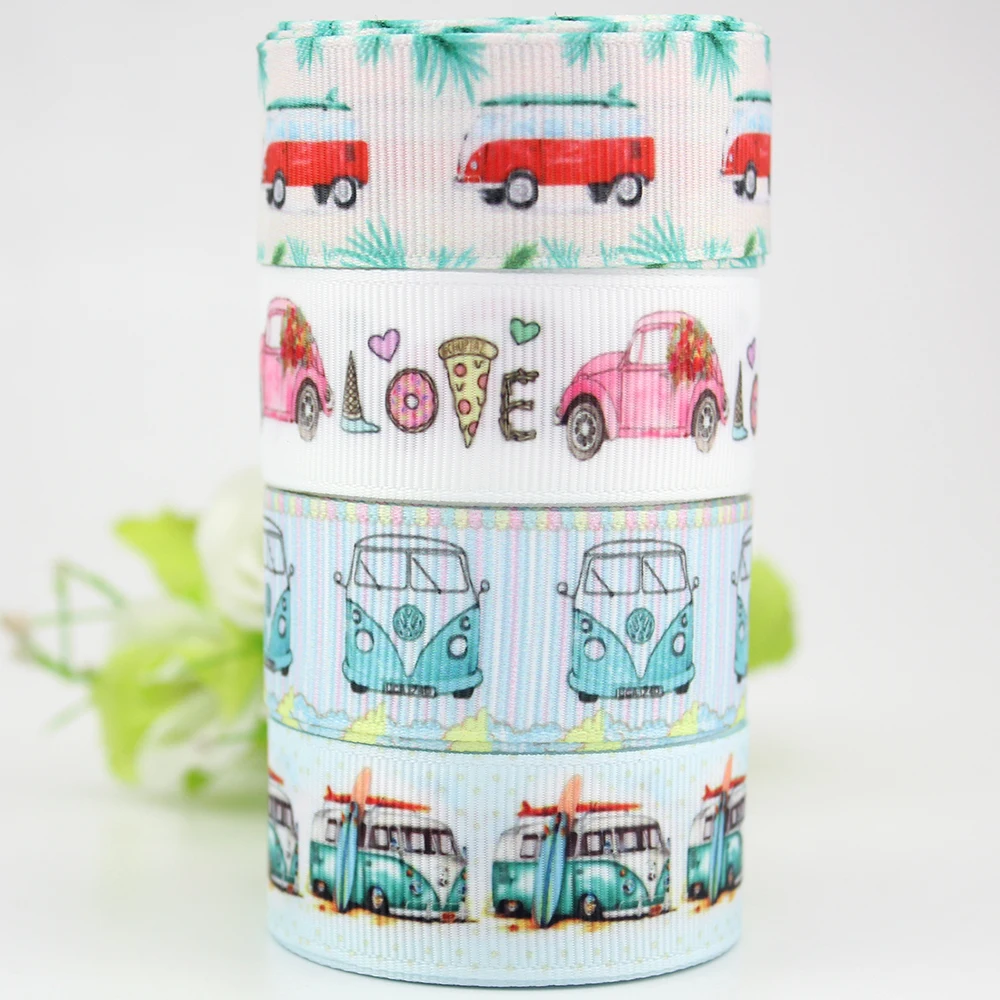 

7/8" cartoon car printed ribbon grosgrain 22mm ribbons 10 25 50 yards DIY bows gift wrapping wedding decoration webbing