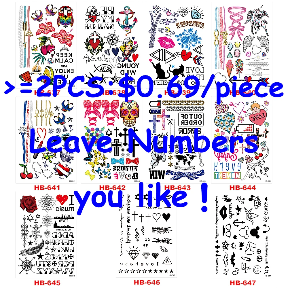 Боди-арт наклейки временная татуировка 1 шт. с цветочным принтом рука губы мира