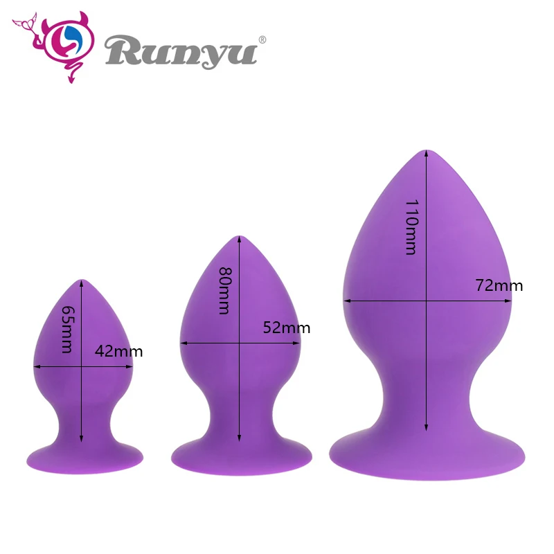 Удобная силиконовая Анальная пробка RunYu S/M/L на присоске большая Анальный