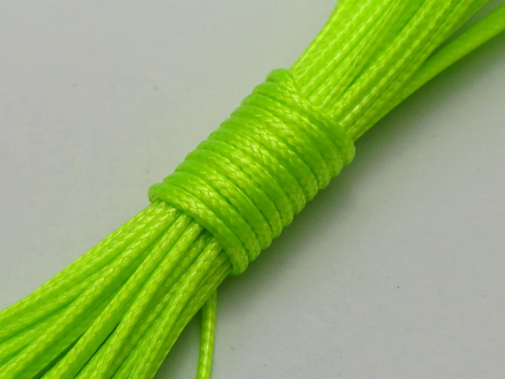 100 ярдов неоновый зеленый корейский вощеный шнур нить 1 мм для браслета ожерелье |