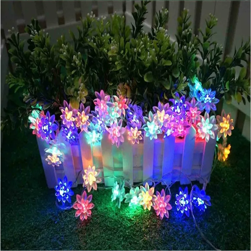 Светодиодная гирлянда с цветами лотоса 2 5 м 20 цветов|garland light|light christmasflower led string |