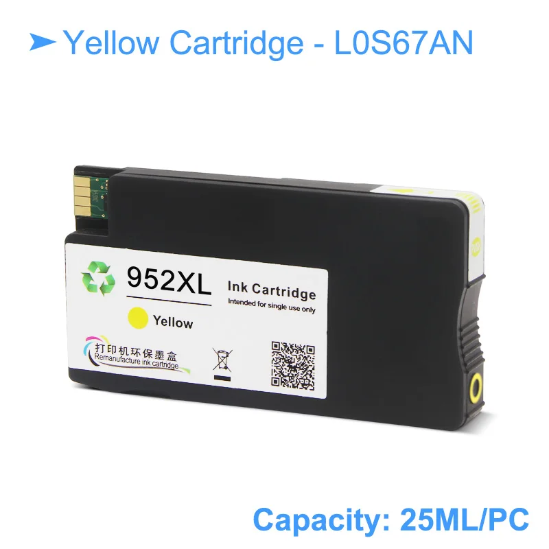 [Третьей вечерние бренд] для hp 952XL 952 XL сменный чернильный картридж для hp Officejet Pro 7740 8210 8216 8702 8710 8720 8730 8740 - Цвет: 1PC Yellow Cartridge