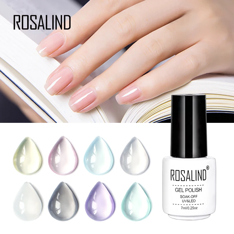 Rosalind 12 цветов 7 мл Желейный Цветной Гель лак для ногтей длительное замачивание уф