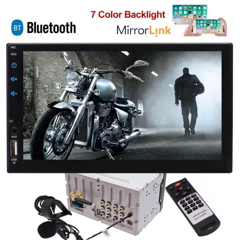 AM FM RDS тахограф USB красочные кнопки + внешний микрофон Универсальный 2 Din Android