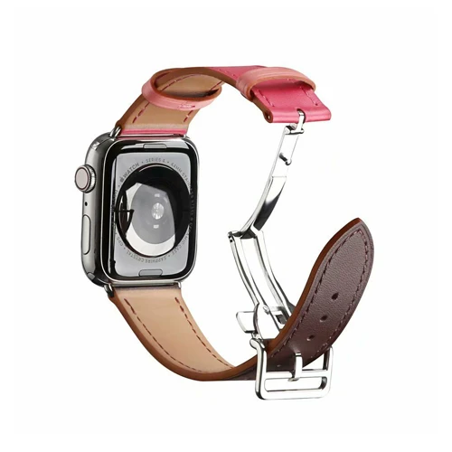 3 Кожаный ремешок для apple watch, ремешок 42 мм, 38 мм, Версия 44 мм 40 мм развертываемая застежка ремешок для наручных часов iwatch, версия в едином положении во время занятий легкой атлетикой, 5/4/3/2/1 ремень - Цвет ремешка: 3