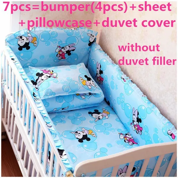 

Promotion! 6/7PCS Cartoon Baby Cot Bedding Set bedroom decor Baby Boy/Girl Crib Bedding Sets,120*60/120*70cm