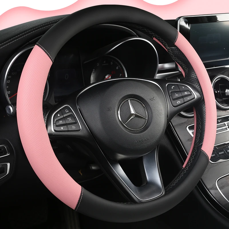 Car Steering-wheel Cover Car-styling Anti-catch Holder Protor Sport Auto Steering Wheel Covers Anti-Slip PU Leather