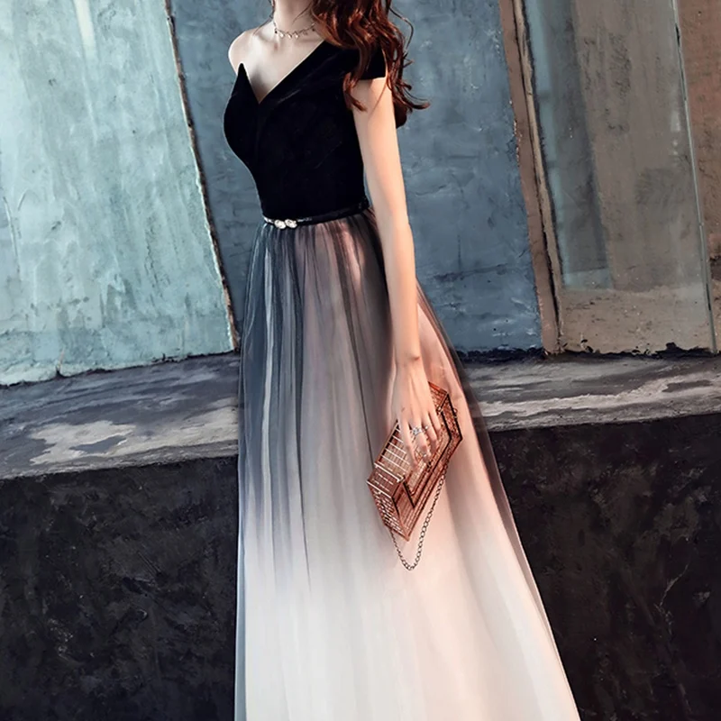 Длинное вечернее платье с Омбре элегантное бальное для выпускного вечера