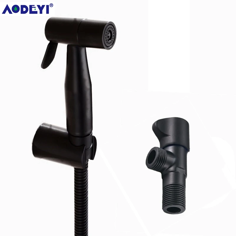 

AODEYI 304 Stainless Black Handheld Bidet Spray Black Shower Sprayer Set Toilet Shattaf Sprayer Douche Kit Bidet Faucet