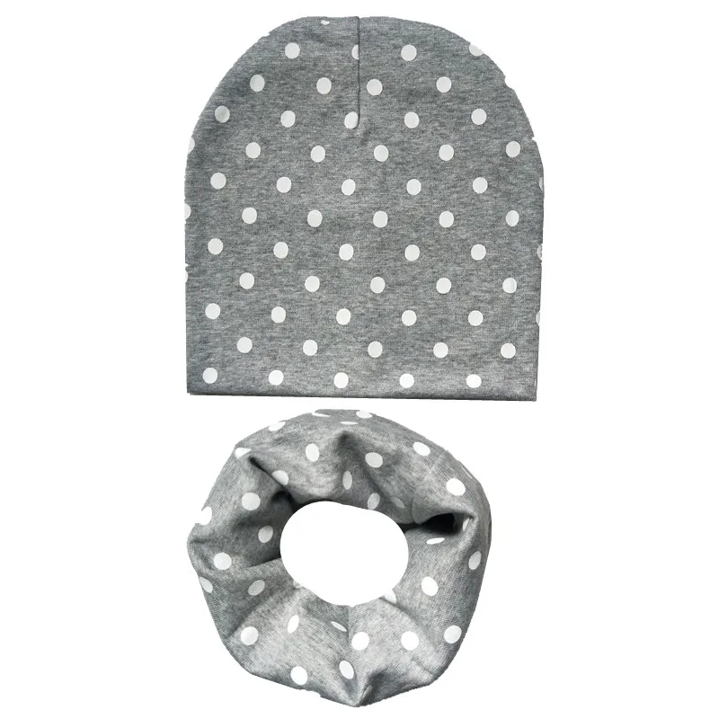 gray dot Осень-зима, вязаный крючком детский шарф, шапка, комплект для маленьких девочек, шапка, шарф, комплект, модный детский набор из шапки и шарфа для мальчиков, детская теплая шапка, шапочки - Цвет: gray dot