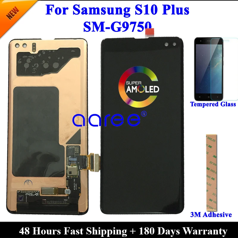 ЖК дисплей Super AMOMLED для Samsung S10 PLUS G9750 Plus экран с сенсорным экраном и дигитайзером в