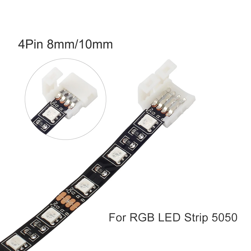 3Pin светодиодные ленты разъемы 2Pin 8 мм/2Pin 10 мм/4Pin мм/5Pin мм Свободный соединитель