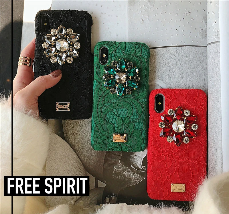 Aoweziic американская роскошная кружевная дрель для iPhone X XS MAX XR мобильный телефон оболочка 6S 8 7plus индивидуальная твердая оболочка кружевные Стразы