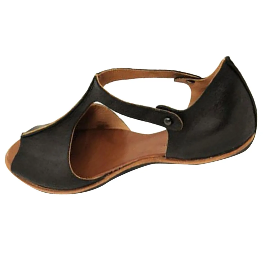 SAGACE/женские летние сандалии на низком каблуке без шнуровки с закругленным носком