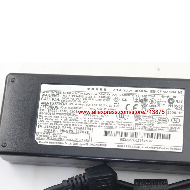 Натуральная 15,6 V 5A CF-AA1653A адаптер переменного тока для цифрового фотоаппарата Panasonic ToughBook CF-30 CF30 CF-P1 CF-29 CF-51 CF-18 CF-AA1653A мА CF-AA1653 M2