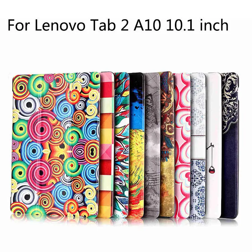 Tab 2 A10 30 цветной кожаный чехол с принтом для lenovo Tab 2 A10-70 A10-30 X30F X30L планшет 10,1 дюймов Магнитный умный чехол-книжка