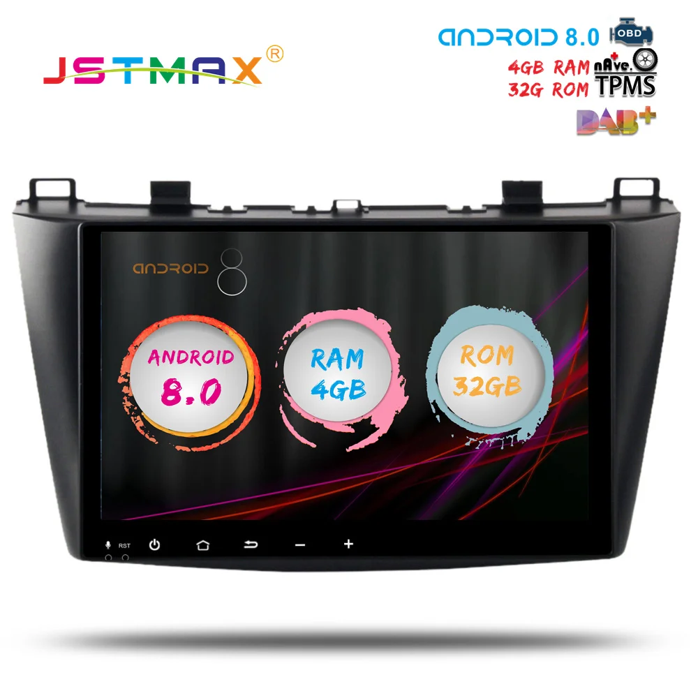 

JSTMAX 9" Android 8.0 car dvd radio player for Mazda 3 2010 2011 2012 2013 2014 gps navi Octa Core 4GB 32GB Auto Stereo(NO dvd)