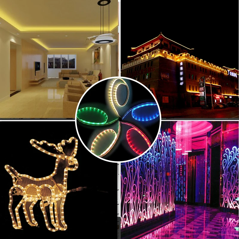 Светодиодные ленты 5 м DC 12 В SMD 5050 2835 300 LED RGB полосы с подсветкой Водонепроницаемые